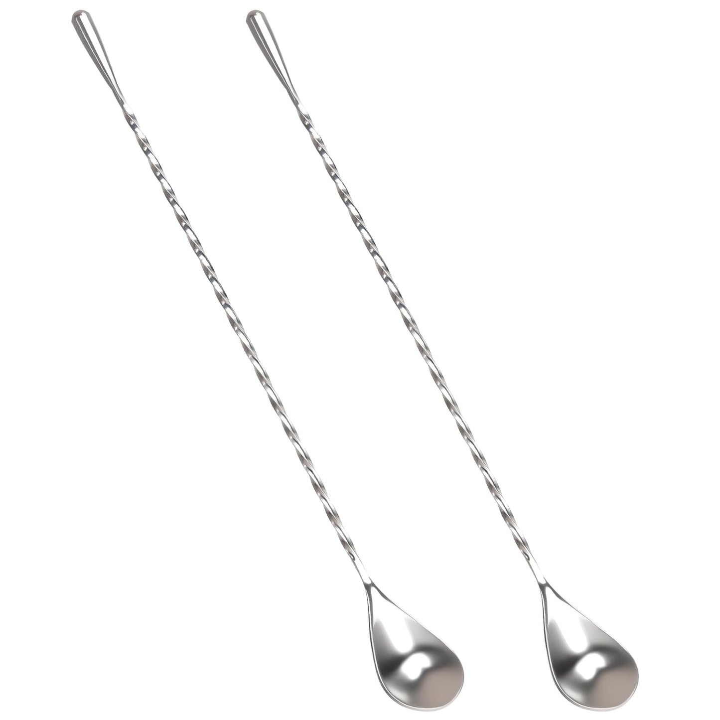 Muaoush 2 Pack Bar Spoon, Cocktail Stirrers, Long Spoons for Stirring, 12 Inch Professional Spiral Stir Spoon for Bartenders, Home Bar Mixing Cocktail Making (304 Grade)