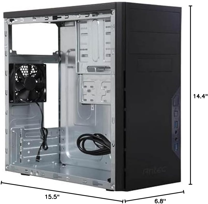 Antec VSK3000E-U3_US SGCC Mini-Tower-Gehäuse aus Stahl, schwarz, Micro-ATX 