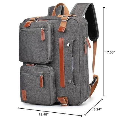 MOLNIA 3 in 1 Laptop Bag for Men, 17.3 Inch Work Bags for Men, Laptop Backpack, Briefcases, Messenger Bag, Computer Bags for Laptops for Men Women, Black