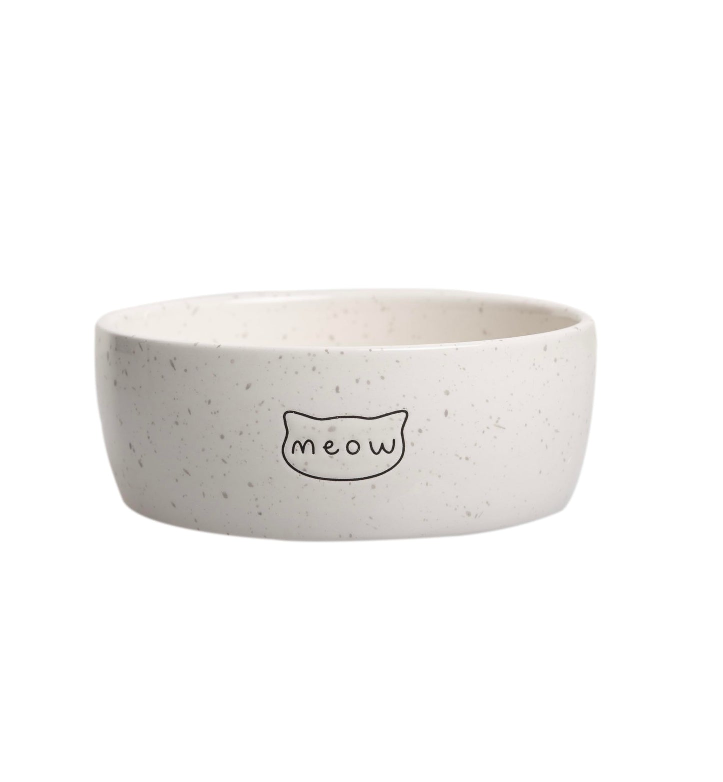 Pearhead Ceramic Bowl, Holds 2 Cups, Cute Whisker-Friendly Dish with Cat Face Design, Non-Slip, Microwave and Dishwasher Safe, Small/Medium