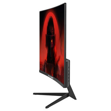 Raywego 24-Zoll-Curved-Monitor, 100 Hz, 1 ms, Gaming-Monitor mit Full-HD-Auflösung (1920 × 1080p), Kontrastverhältnis 3000:1, FreeSync- und Eye-Care-Technologie, HDMI × 1, VGA × 1, geeignet für Gaming, Homeoffice und Wandmontage.