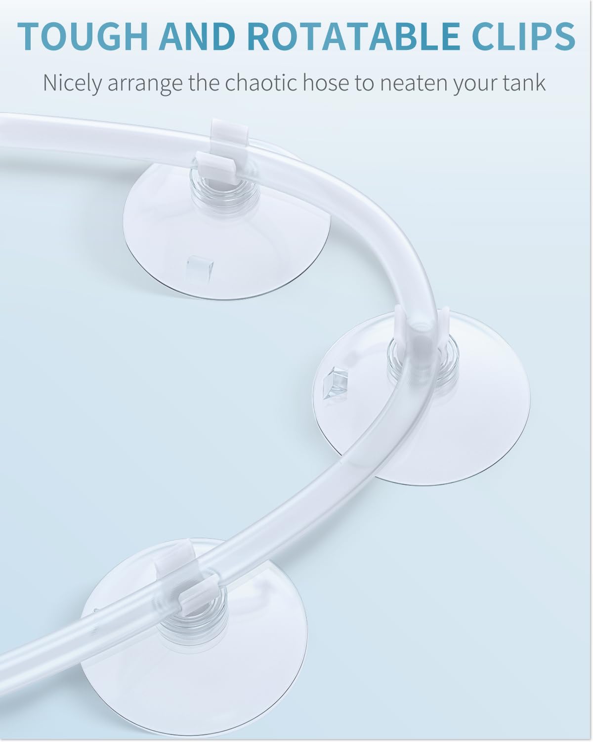 Pawfly Aquarium Suction Cup Clips for Standard 3/16" ID Airline Tubing Clear Air Hose Holder Clamp Accessories for Fish Tank Aeration Setup, 20 Pack