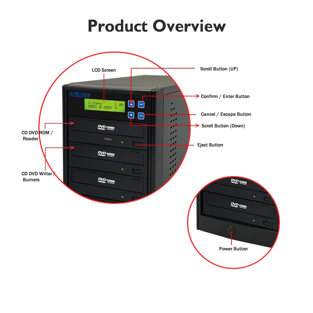 PlexCopier 24X 1- bis 3-CD-/DVD-/M-Disc-kompatibler Kopiererturm mit kostenlosem Kopierschutz