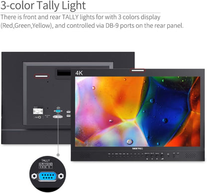 SEETEC P215-9HSD-192 21.5 Inch Broadcast Production LCD Monitor 3G SDI 4K HDMI Input and Output IPS Full HD 1920x1080