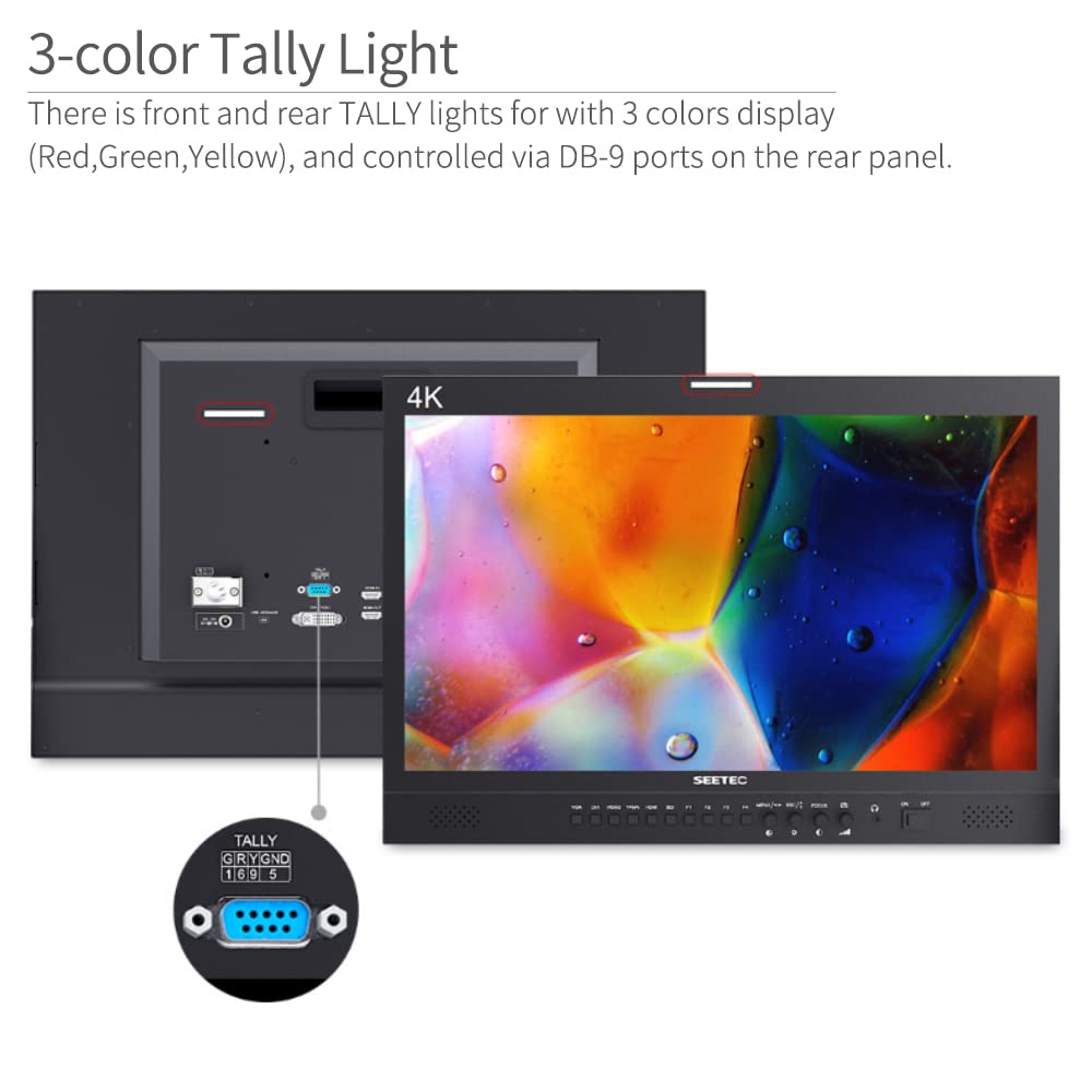 SEETEC P215-9HSD-192 21,5 Zoll LCD-Monitor für Broadcast-Produktionen, 3G SDI, 4K HDMI Ein- und Ausgang, IPS Full HD 1920x1080