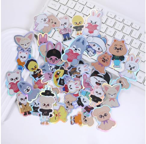 Stray-Kids Stickers Cartoon Laptop Sticker Great for Skateboard Car Bicycle Door Snowboard Waterproof Schoolbags（100PCS-Purple）