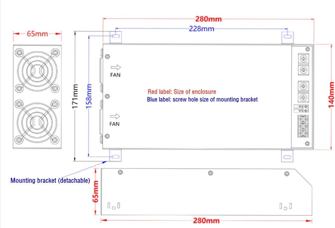 Switching Power Supply 2000W with PFC 110-240V AC to DC Power Supply 48V 41Amp 2000W for CCTV, Radio, Computer Project, LED Strip Lights, 3D Printer