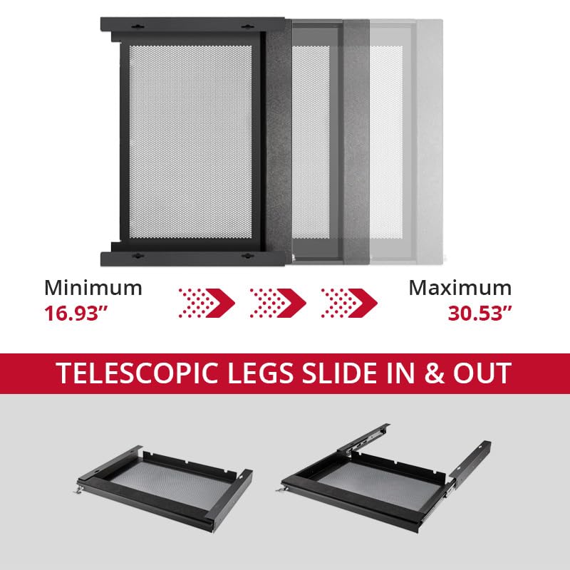 Penn Elcom Under Desk Laptop Drawer, Lockable, for 20” Laptops - Premium Sliding Security Drawers - Model EX-6171B