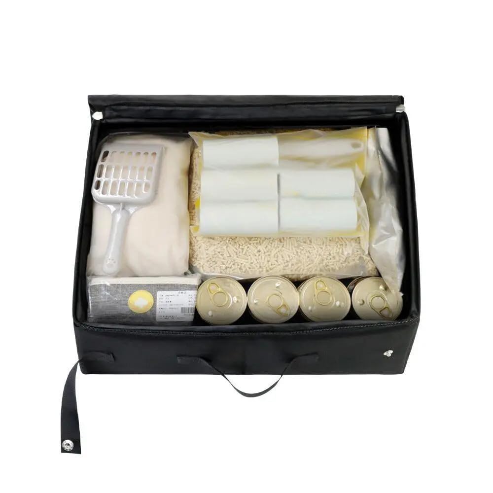 Portable Cat Travel Litter Box with Zipped Lid, Foldable Travel Litter Box, No Leakage, No Smell, Waterproof, Easy to Carry, Easy to Use in Hotels, Car