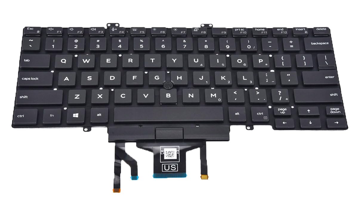 Replacement Keyboard for Dell Latitude 3400 5400 5401 5410 5411 7400 7410 Series Laptop with Backlit with Pointer US Layout（NOT Fit for Latitude 7400 2-in-1）