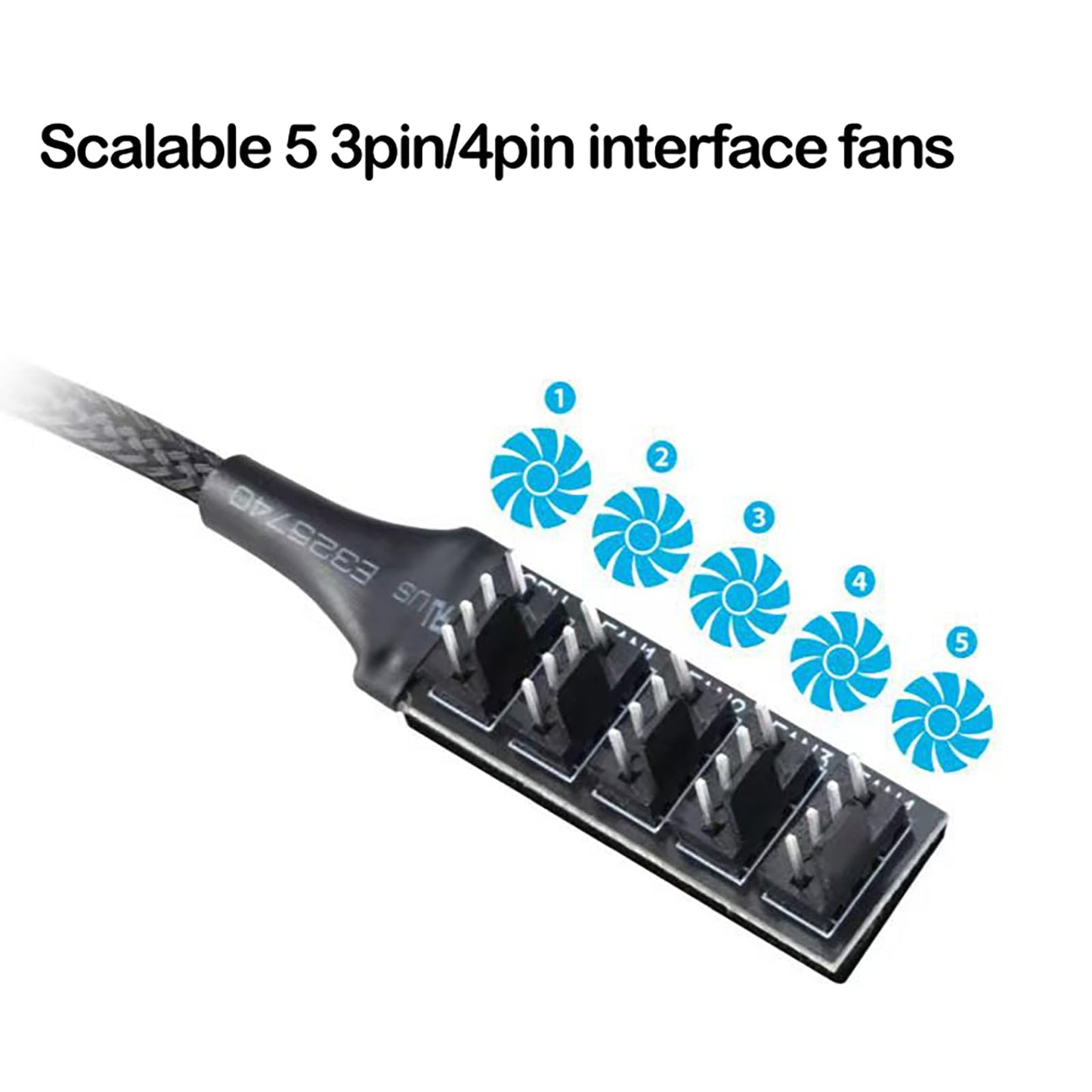 PWM Fan Hub, 4-Pin PWM PC Fan Hub Power Supply Cable 1 to 5 Way Splitter for 12V Desktop Computer Cooler Fans.