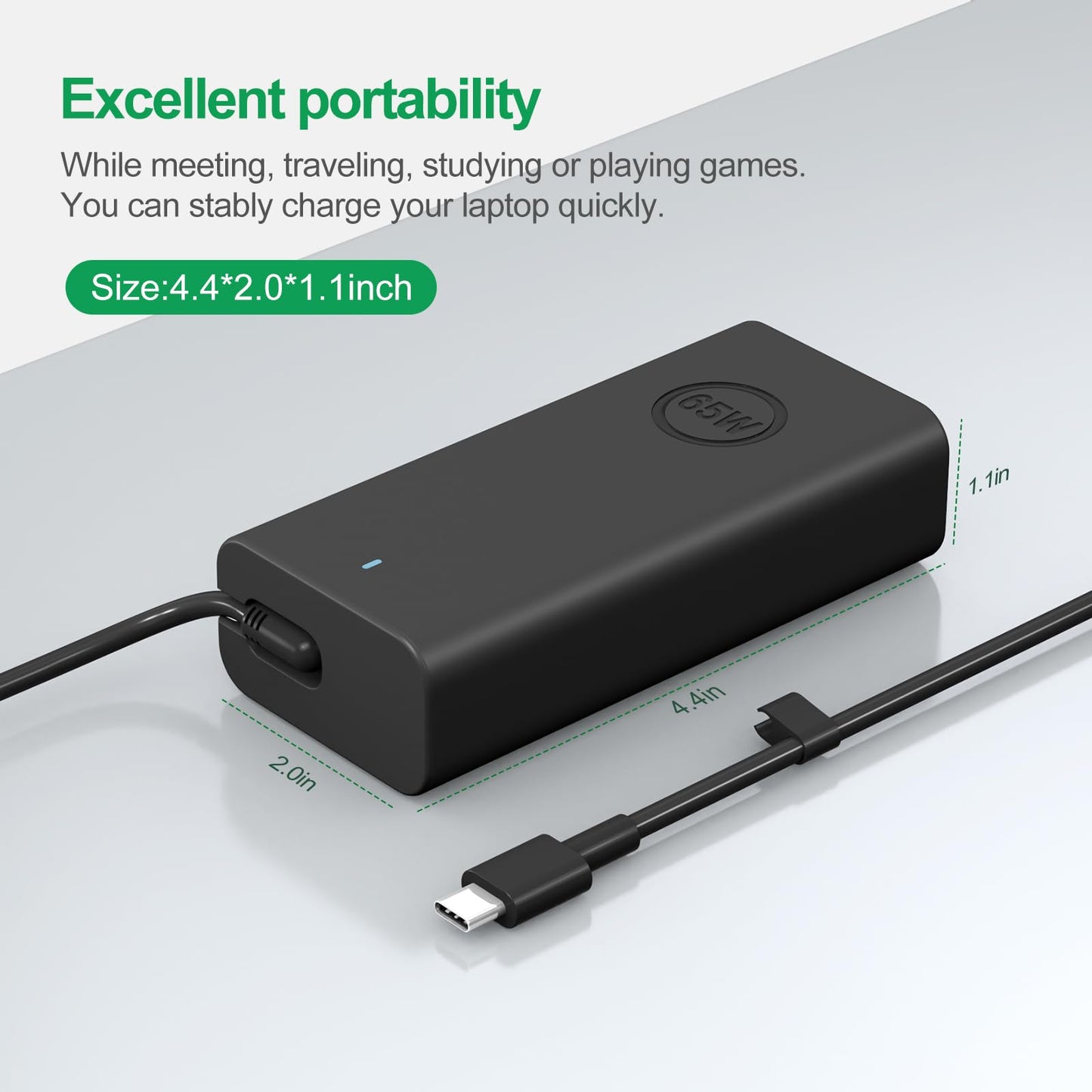 65W/45W Dell Laptop-Ladegerät USB-C für Latitude 5420, 5520, 5320, 5430, 5290, 7410, 7420, XPS 13, 9250, 9360, 9365, 9370, 9380, 9350, 9550, Chromebook 5190 (Netzteil Typ C) 