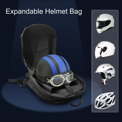 Crelander LED Knight Rucksack, 19-Zoll-Motorradrucksack mit App-Steuerung, programmierbarem Vollfarbdisplay, wasserdicht, großes Fassungsvermögen, Hartschalen-Helmtasche, DIY-Pixel-Art-Animations-Laptop-Tagesrucksack 