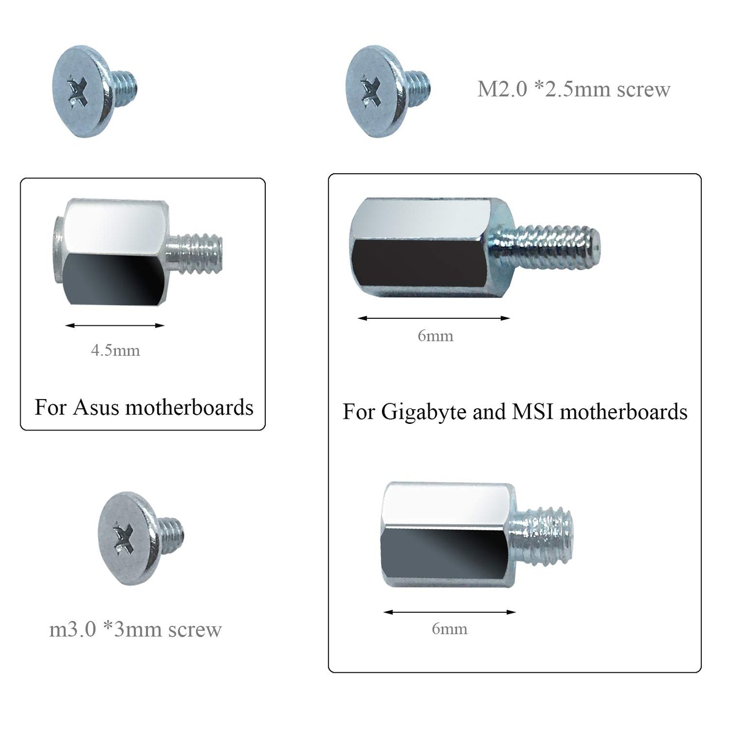 SGTKJSJS M.2 SSD Schraubensatz, NVMe M.2 Schrauben, passend für Asus ASRock Gigabyte MSI Mainboards und NVMe SSDs