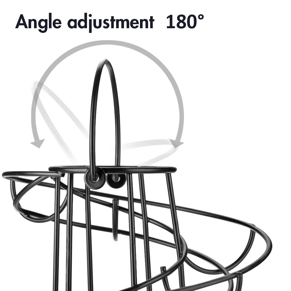 OBVIS Spiral Egg Skelter Dispenser Rack Metal Storage Holder Display Countertop Black