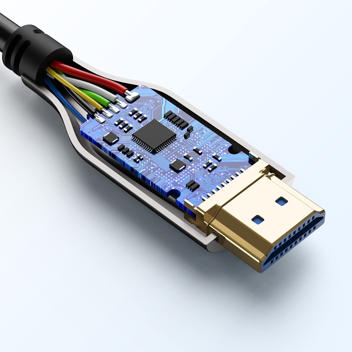 Fiber Optic HDMI Cable 100 Feet, HDMI 2.0, 18Gbps, Supports 4K@ 60Hz, 4:4:4/4:2:2/4:2:0, HDR10, Dolby Vision, HDCP2.2, ARC,3D,Slim and Flexible