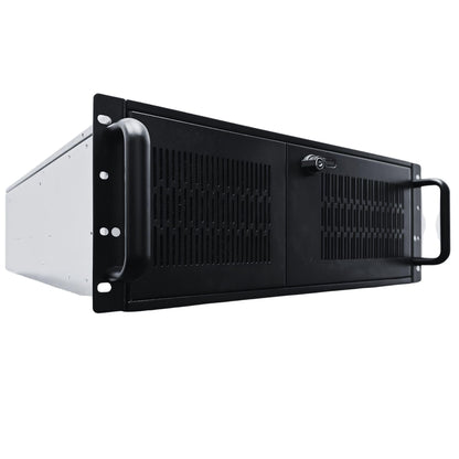 RackOwl 4U Server Chassis, Rackmount Server Case; 13x HDD Bays (10x3.5 & 3x5.25); E-ATX/CEB/EEB/ATX Motherboards; Fan: Front 2X 120mm, Mid 4X 80mm, Rear 2X 80mm; Front Lock, Size:16.8X 7.0X 25.0