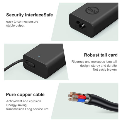65W/45W Dell Laptop-Ladegerät USB-C für Latitude 5420, 5520, 5320, 5430, 5290, 7410, 7420, XPS 13, 9250, 9360, 9365, 9370, 9380, 9350, 9550, Chromebook 5190 (Netzteil Typ C) 