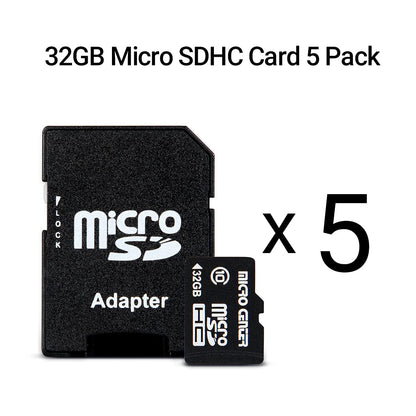 Micro Center 32GB Class 10 MicroSDHC Flash Memory Card with Adapter for Mobile Device Storage Phone, Tablet, Drone & Full HD Video Recording - 80MB/s UHS-I, C10, U1 (5 Pack)