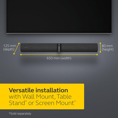 Jabra PanaCast 50 – Intelligente 180°-Panorama-4K-Videokamera für Besprechungsräume – Umfassende Videokonferenzkamera mit vollständiger Raumabdeckung, einfach einzurichtende Weitwinkel-Webcam mit Mikrofonen – Schwarz 