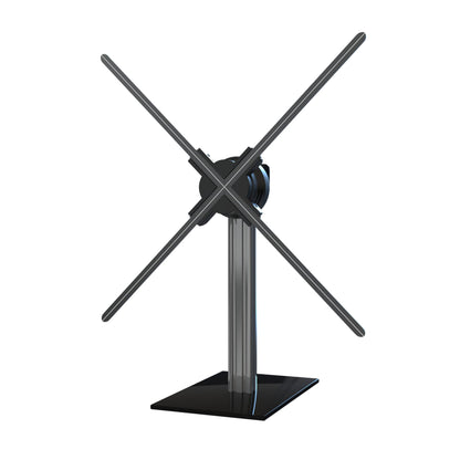 Missyou 3DHologramFan Desktop Stand with Tempered Glass Base and Aluminum Alloy Frame, Suitable for 27.5" or Smaller Fans(Desktop Stand (Height 15"))