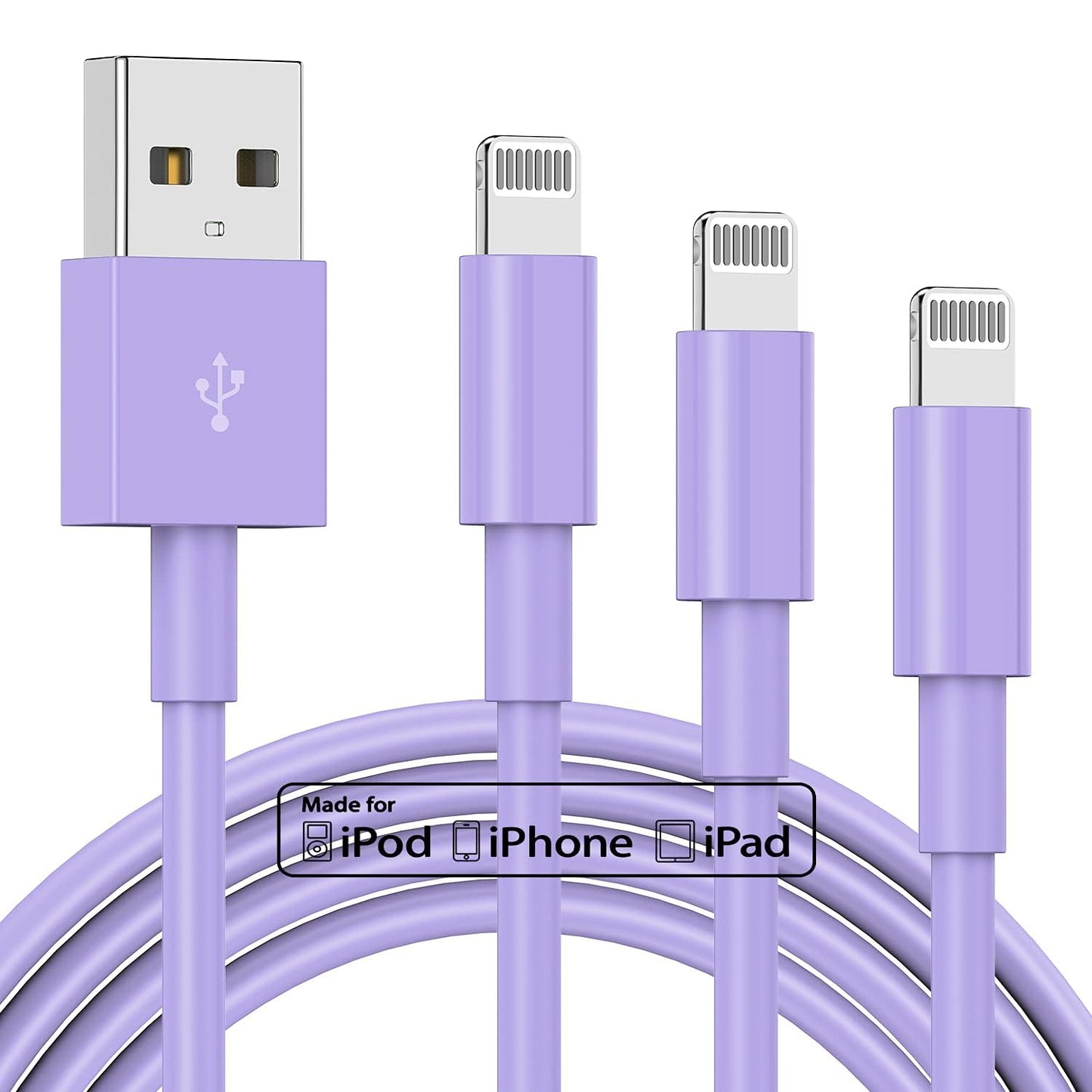 3 Pack Apple MFi Certified Charger Cable 6ft, Lightning to USB Cable Cord 6 Foot, 2.4A Fast Charging,Apple Phone Long Chargers for iPhone 13/12/11/11Pro/11Max/ X/XS/XR/XS Max/8/7/6