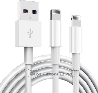 3 Pack Apple MFi Certified Charger Cable 6ft, Lightning to USB Cable Cord 6 Foot, 2.4A Fast Charging,Apple Phone Long Chargers for iPhone 13/12/11/11Pro/11Max/ X/XS/XR/XS Max/8/7/6