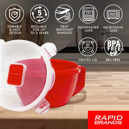 Rapid Soup Mug | Microwaveable Soup & Noodle Cooker | Enjoy Hot Soups Anytime | Ideal for Dorm, Small Kitchen, or Office | Dishwasher-Safe, Microwaveable, & BPA-Free