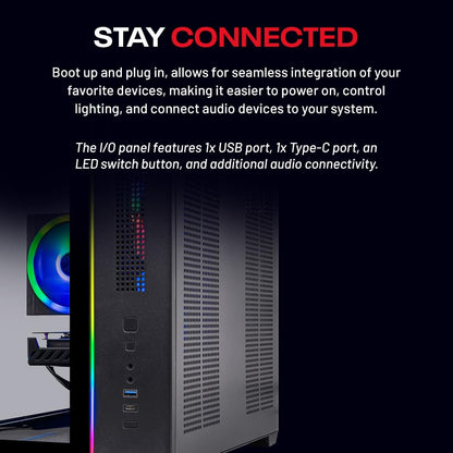 Skytech Gaming Crystal Gaming PC, AMD Ryzen 7 7700 3.8GHz, NVIDIA RTX 5050 8GB, 1TB NVMe SSD, 32GB DDR5 RAM 5200 RGB, 650W Gold PSU, Wi-Fi, Win 11, Gaming Desktop