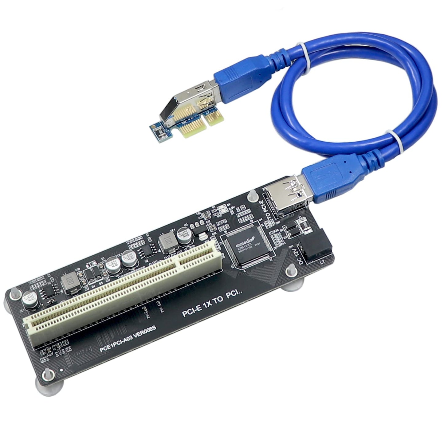 PCIe to PCI Adapter | Single/Dual Slot Converter with USB 3.0 Cable | Legacy Device Expansion for Audio Interfaces & Capture Cards