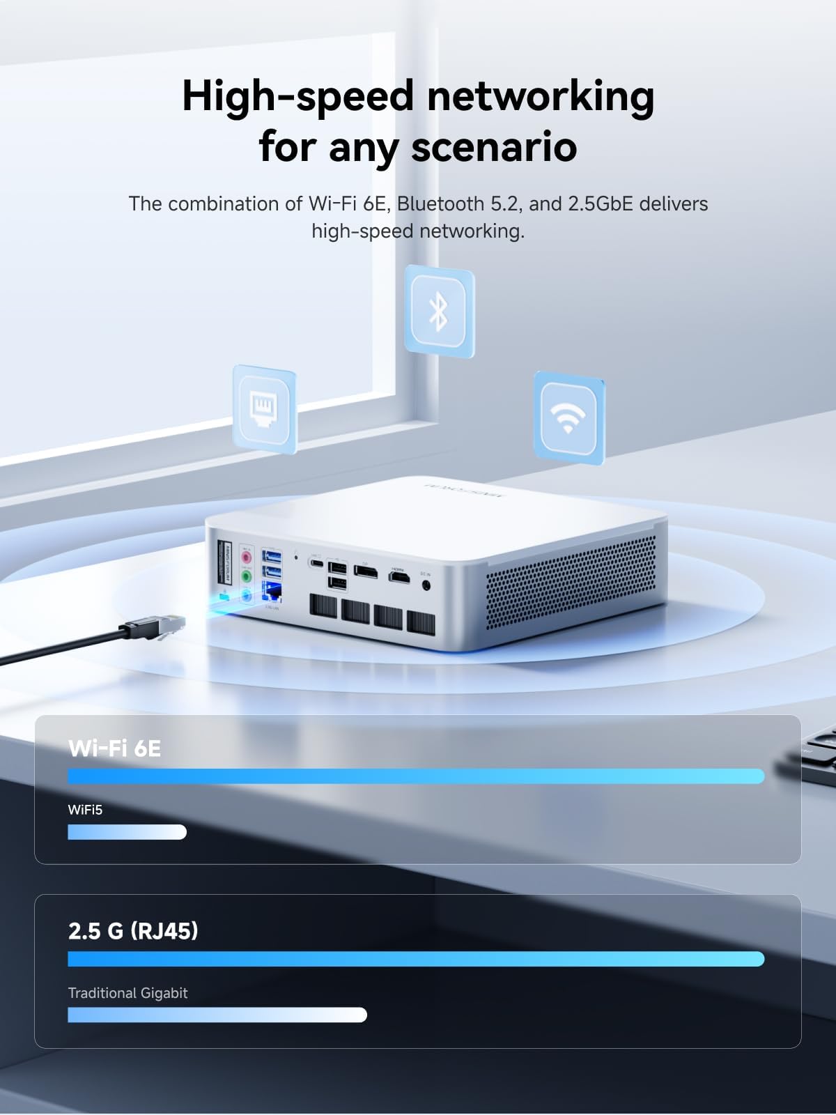 MINISFORUM Elite Mini M1-1295 Mini PC, Intel Core i9-12950HX (16C/24T, Turbo up to 5.0GHz), 32GB RAM 1TB SSD, HDMI 2.1/DP 1.4/USB-C, LAN 2.5GbE, 4X USB-A, Wi-Fi 6E, BT 5.2