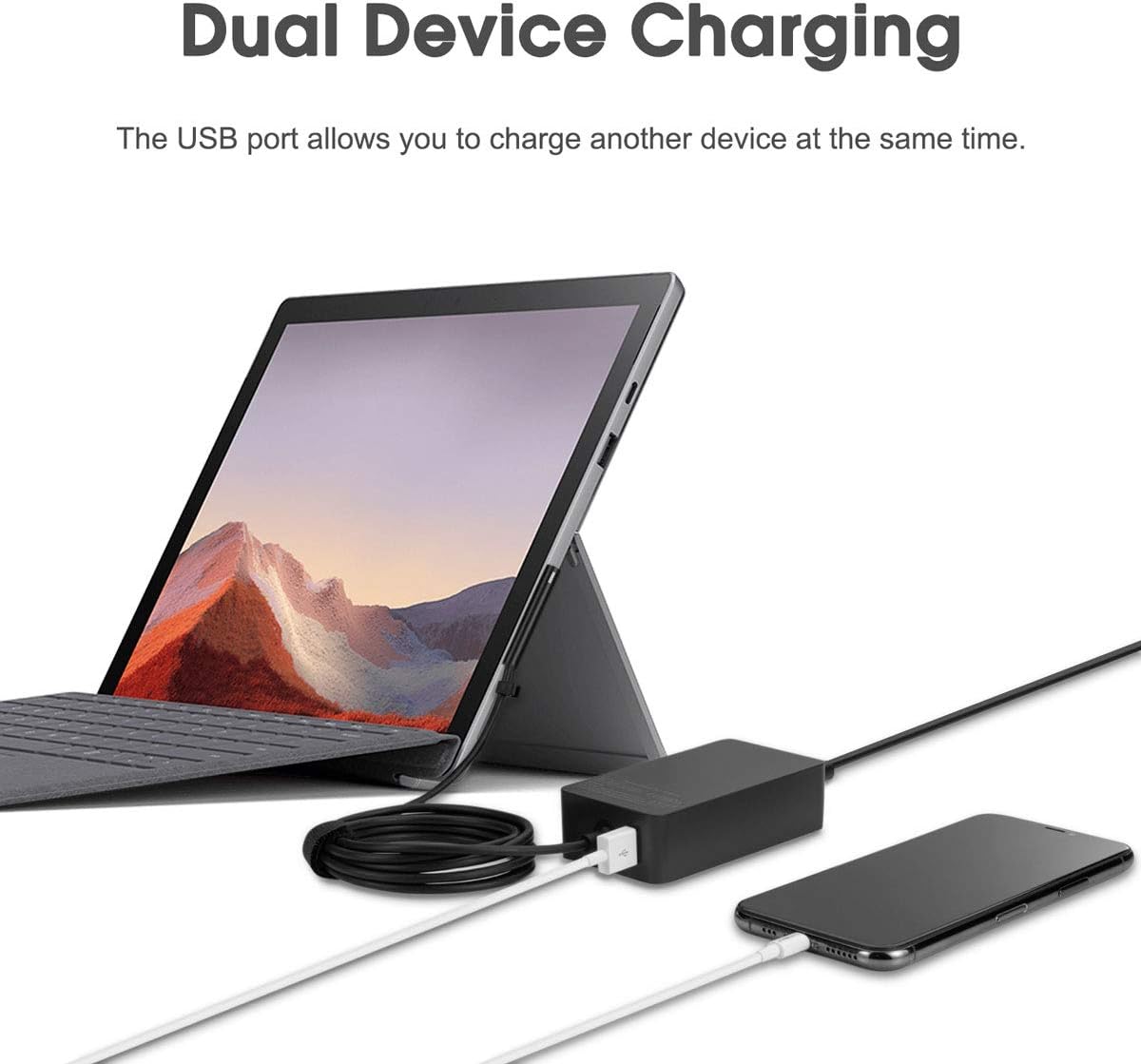 Surface Charger, 44W Power Supply Adapter for Microsoft Surface Pro 3/4/5/6/7, Surface Laptop, Surface Book, Surface Go, Surface Laptop Go, with 6.2 Ft Power Cord