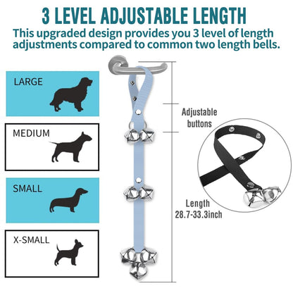 BLUETREE Dog Doorbells Premium Quality Training Potty Great Dog Bells Adjustable Door Bell Dog Bells for Potty Training Your Puppy The Easy Way - 7 Extra Large Loud 1.4 DoorBells