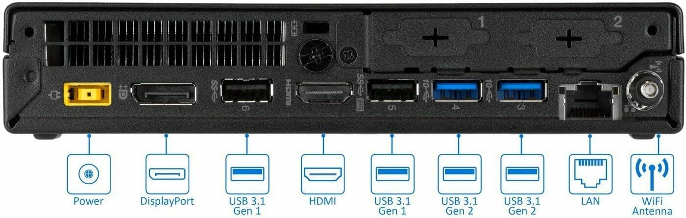 Lenovo ThinkCentre M920q Tiny Desktop,Intel 6 Core i5-8500T,16GB RAM,256GB NVME SSD,HDMI,DisplayPort,WiFi,Bluetooth,Wireless Keyboard Mouse,Windows 11 black (Renewed)