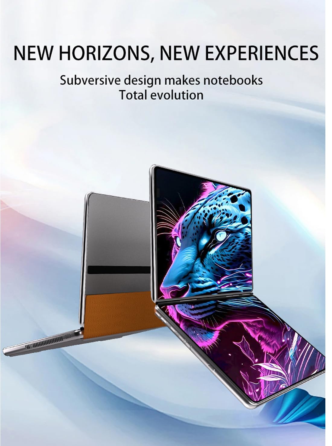 Ruchonin 2-in-1 10.95" 2.5K Dual Screen Touch Laptop CPU Core i3-1215U Win 11 Home 32GB RAM 1TB SSD (Orange)