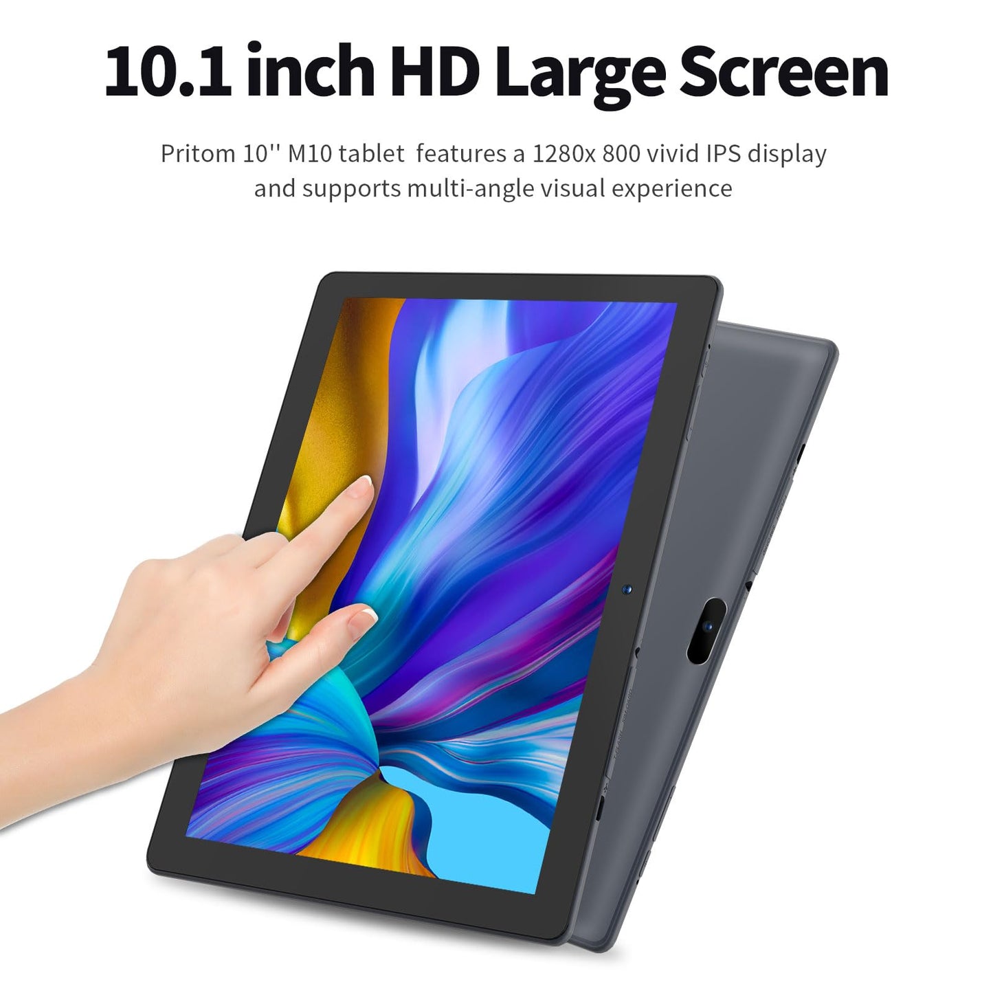PRITOM Tablet 10 inch, 64GB, Tablet Android 13, HD IPS Screen, Dual Camera, WiFi, Bluetooth, Tablets with 6000mAh Battery, Touch10 Tab GMS Certified
