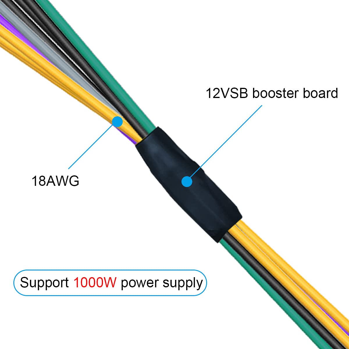 24-Pin-auf-8-Pin-ATX-Netzteiladapterkabel für DELL Optiplex-Mainboards 3020, 7020, 9020, 30 cm (12 Zoll), 18 AWG 