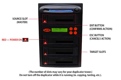 Systor 1:1 HDD/SSD Hard Drive Duplicator - 5.4GB/Min - Standalone Copier & Eraser/Sanitizer for Multiple SATA 3.5 Disk & 2.5 Solid State Drives - Copy Speeds of up to 90MB/Sec (SYS101HS-DP)