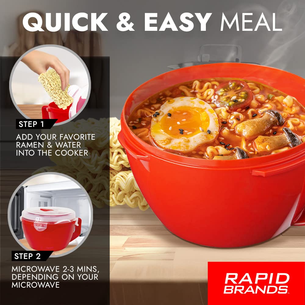 Rapid Soup Mug | Microwaveable Soup & Noodle Cooker | Enjoy Hot Soups Anytime | Ideal for Dorm, Small Kitchen, or Office | Dishwasher-Safe, Microwaveable, & BPA-Free