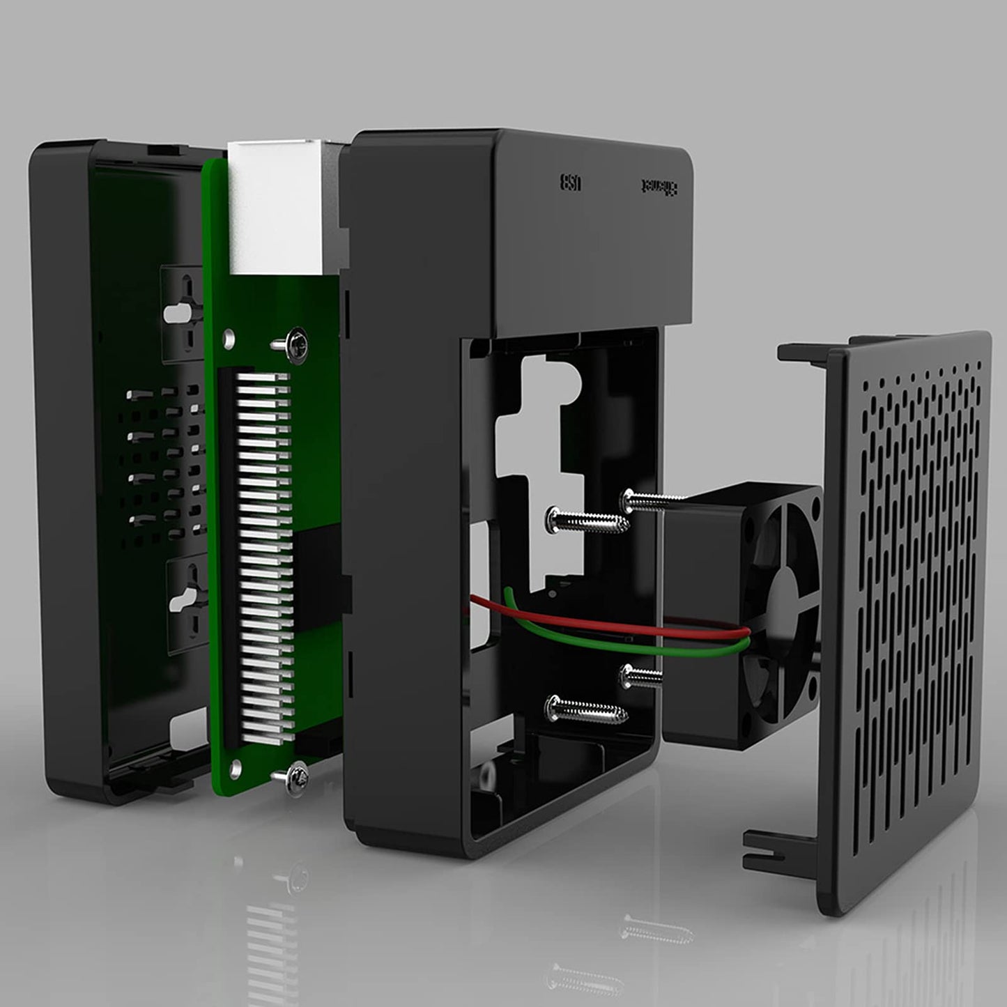 [5V 3A 15W] iUniker Raspberry Pi 3 Gehäuse, Netzteil mit Schalter für Pi 3 B+ (UL-gelistet)
