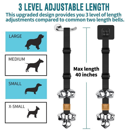 BLUETREE Dog Doorbells Premium Quality Training Potty Great Dog Bells Adjustable Door Bell Dog Bells for Potty Training Your Puppy The Easy Way - 7 Extra Large Loud 1.4 DoorBells