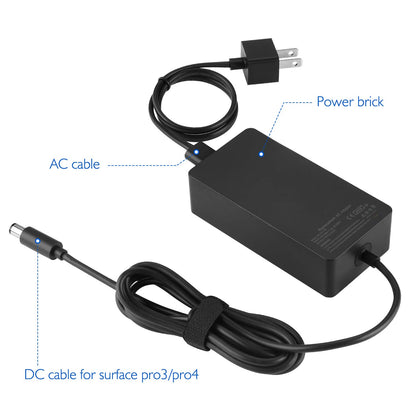 Surface Dock Charger,15V 6A 90W Ac Adapter Power Supply Battery Charger for Microsoft Docking Station Surface Pro 4 Surface Book 1661 1749 TG-TECH