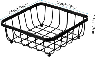 2-teiliger Serviettenhalter für den Tisch, moderner flacher Papierserviettenhalter aus Metall für Küche oder Esszimmer, quadratischer Metallkorb mit Gittermuster, Handtuchspender für Restaurants (Schwarz) 