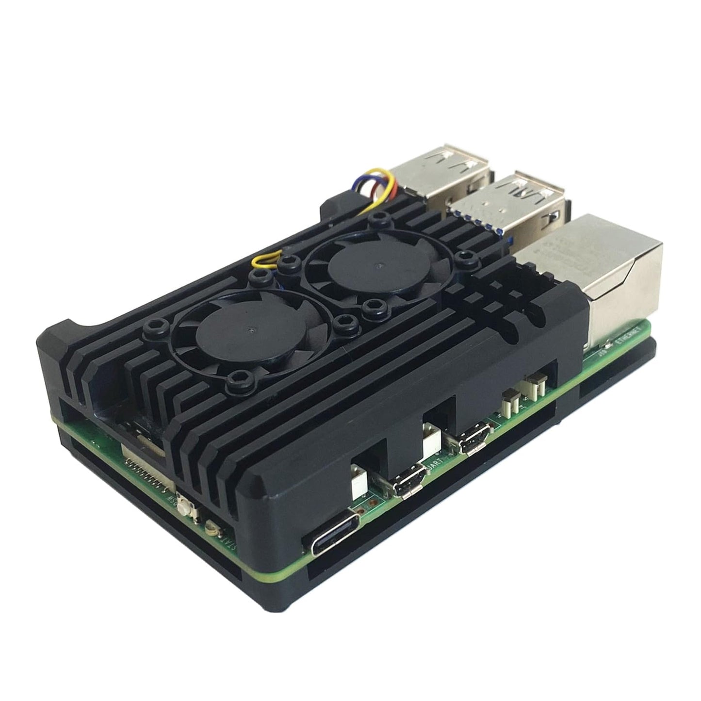 Raspberry Pi 5 Aluminum Alloy Armor Case,Pi 5 Heatsink Cooler,Passive Cooling Case for Raspberry Pi 5 4GB/8GB (with Dual Fan)