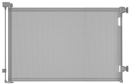 Retractable Baby Gates, Mesh Dog Gate for Doorways, 33.6" Tall, Expands to 55" Wide,Pet Safety Essential Fit for Baseboards, Wide Toddlers Gates for Hallways, Indoor & Outdoor,Grey