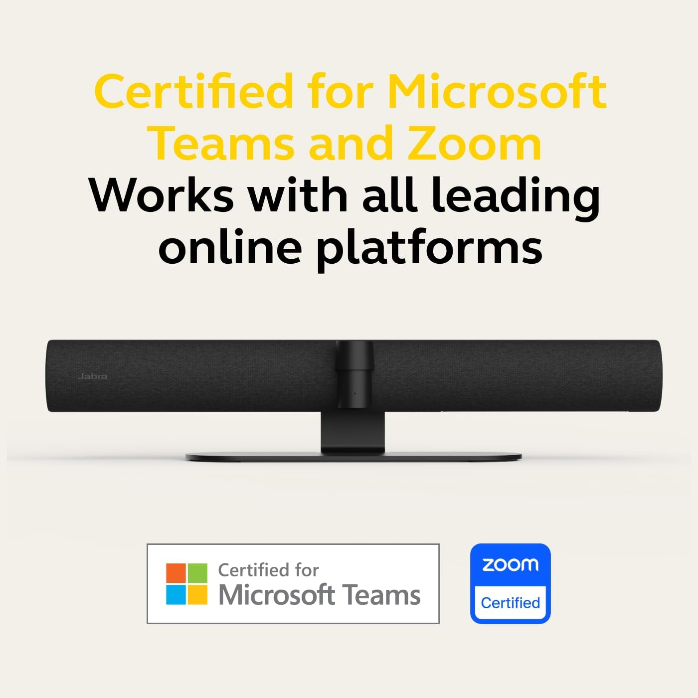 Jabra PanaCast 50 – Intelligente 180°-Panorama-4K-Videokamera für Besprechungsräume – Umfassende Videokonferenzkamera mit vollständiger Raumabdeckung, einfach einzurichtende Weitwinkel-Webcam mit Mikrofonen – Schwarz 