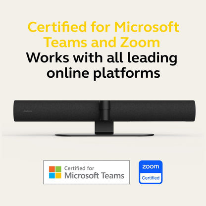 Jabra PanaCast 50 – Intelligente 180°-Panorama-4K-Videokamera für Besprechungsräume – Umfassende Videokonferenzkamera mit vollständiger Raumabdeckung, einfach einzurichtende Weitwinkel-Webcam mit Mikrofonen – Schwarz 