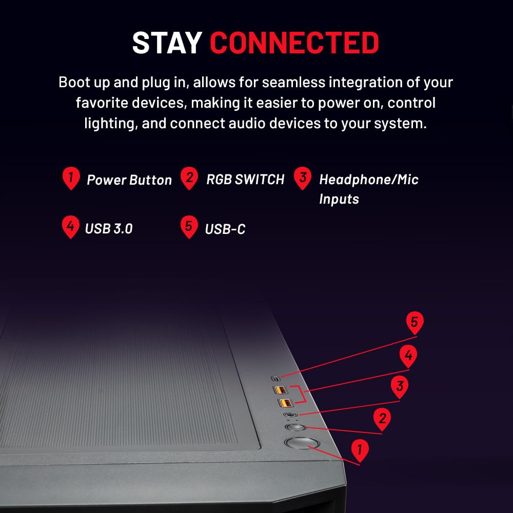 Skytech Gaming Rampage Desktop PC, Ryzen 7 9700X 3.8 GHz (5.5GHz), NVIDIA RTX 5070 Ti 16GB, 1TB Gen4 NVMe SSD, 32GB DDR5 RAM 5600 RGB, 850W Gold ATX 3 PSU, 360mm ARGB AIO, Wi-Fi, Win 11