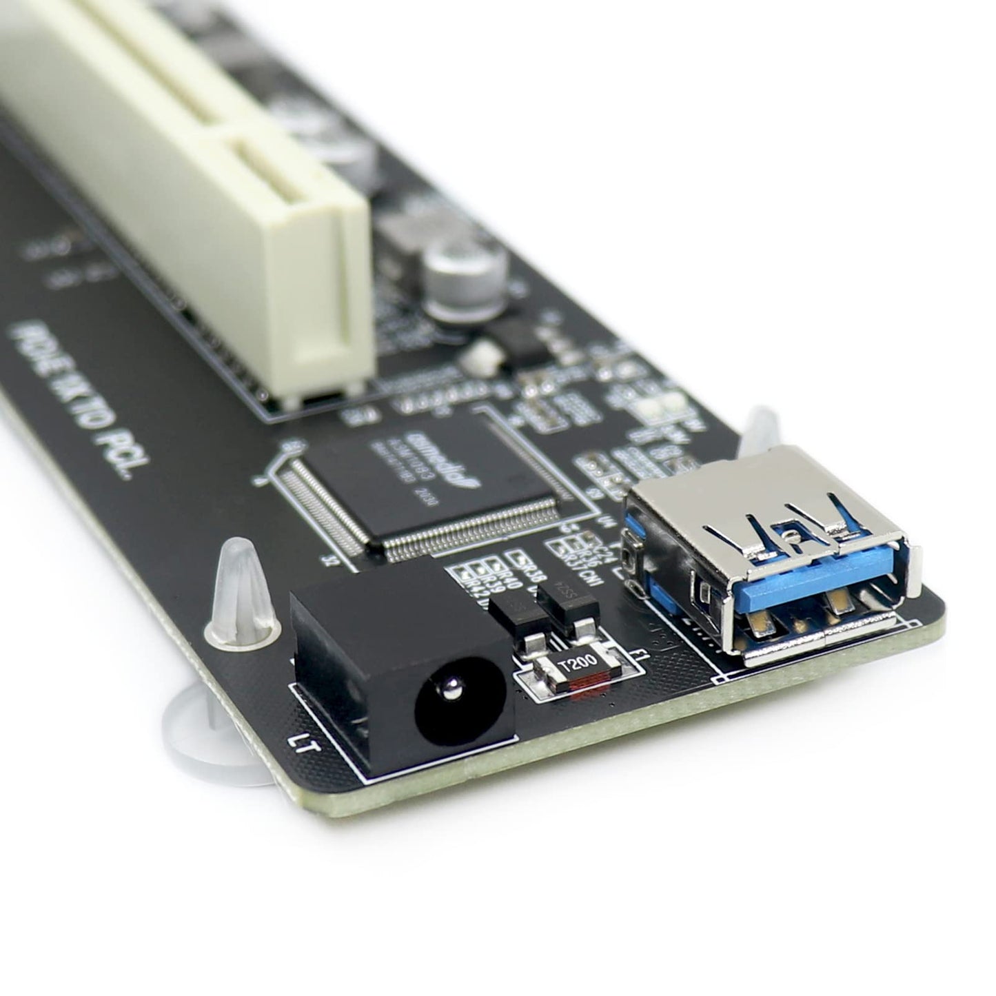 PCIe to PCI Adapter | Single/Dual Slot Converter with USB 3.0 Cable | Legacy Device Expansion for Audio Interfaces & Capture Cards