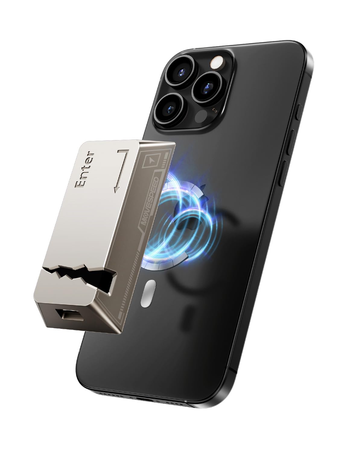 MOVE SPEED 2TB Portable SSD with Apple Find My Tracking & Magnetic Suction - 2060MB/s Read, iPhone 15/16/17/PC Compatible, Zinc Alloy Ultra-Light Design